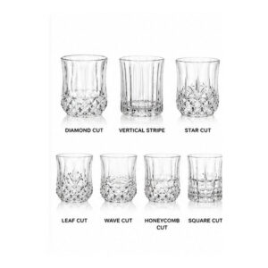 220ml Diamond Cut Whiskey Glass for Barware & Gift Collections - view 3