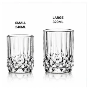 Diamond Cut Whiskey Tumbler – 240ml & 320ml | Wholesale Glassware - view 3