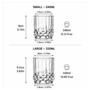 Diamond Cut Whiskey Tumbler – 240ml & 320ml | Wholesale Glassware - view 4