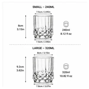 Diamond Cut Whiskey Tumbler – 240ml & 320ml | Wholesale Glassware - view 4
