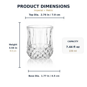220ml Diamond Cut Whiskey Glass for Barware & Gift Collections - view 4