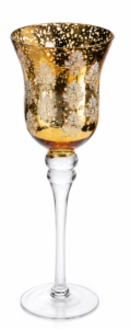 Baroque Metallic Stemmed Glass Candle Holder Collection - view 4