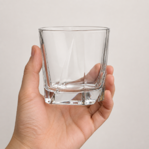 210ml Geometric Whiskey Glass with Sculpted Thick Base - view 5