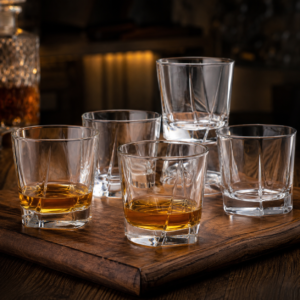 210ml Geometric Whiskey Glass with Sculpted Thick Base - view 7