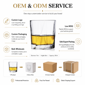 210ml Geometric Whiskey Glass with Sculpted Thick Base - view 8