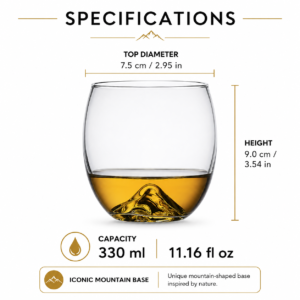 330ml Mountain Base Whiskey Glass – Premium Tumbler for Wholesale - view 4
