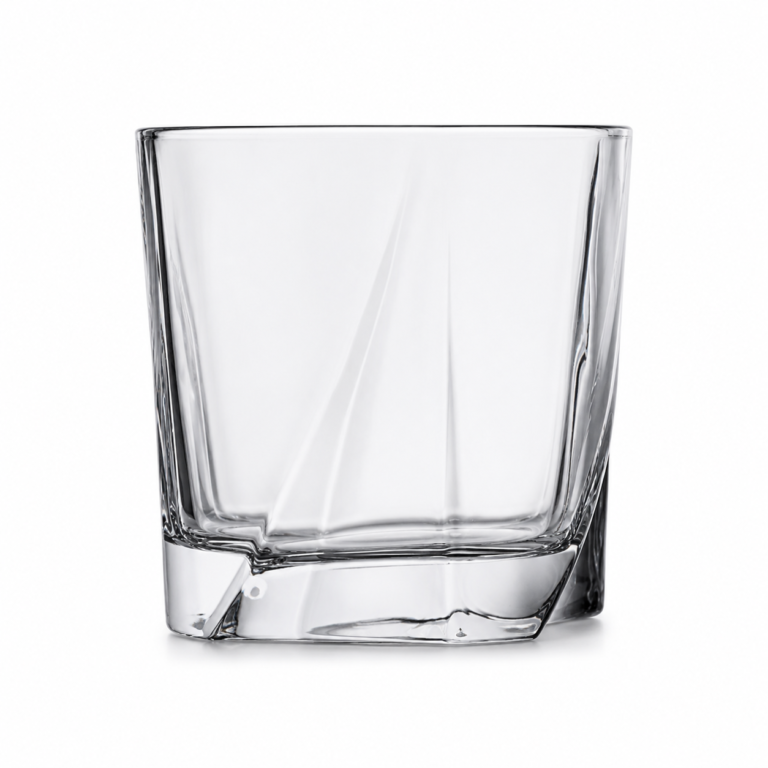 210ml Geometric Whiskey Glass with Sculpted Thick Base - view 1