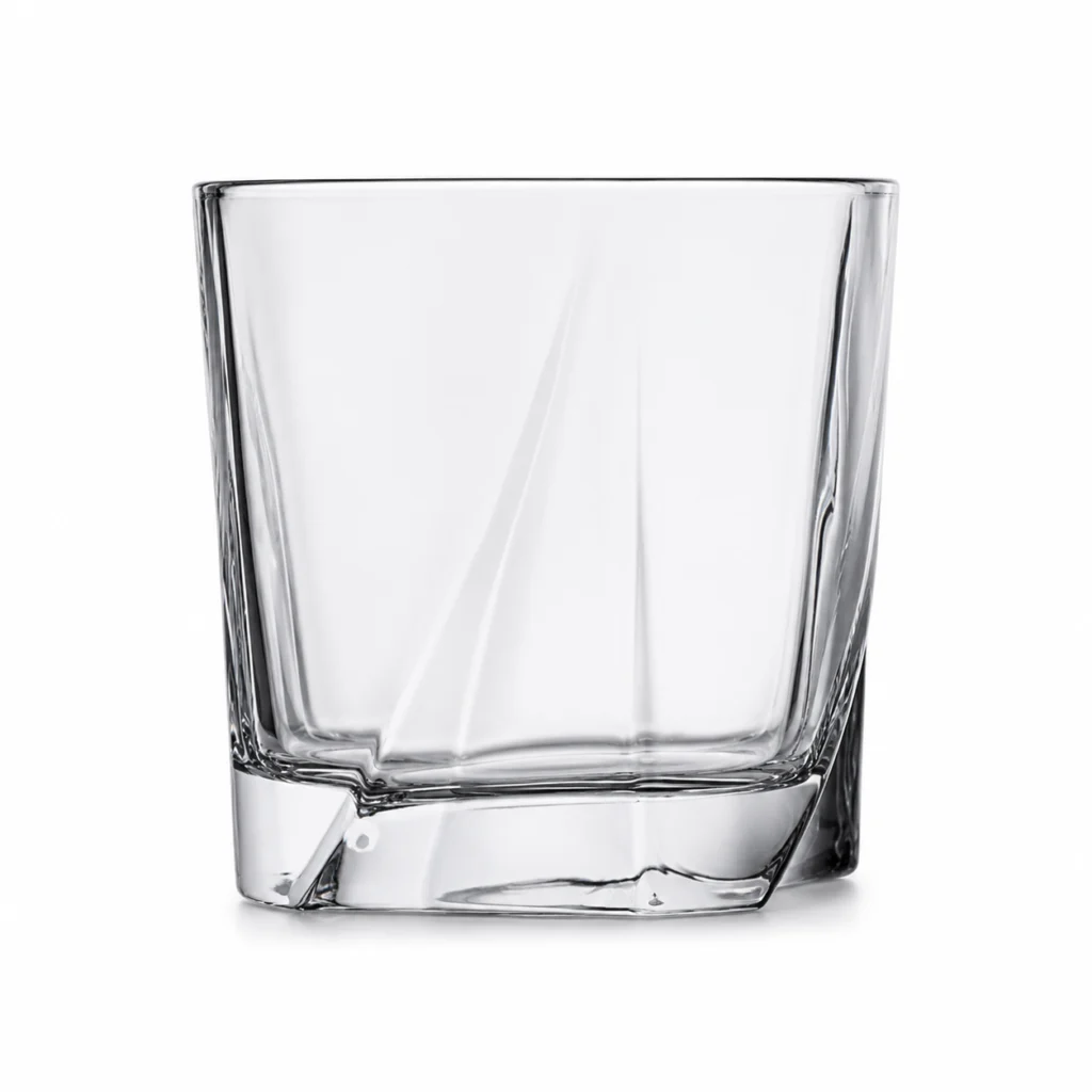 210ml Geometric Whiskey Glass with Sculpted Thick Base - view 1