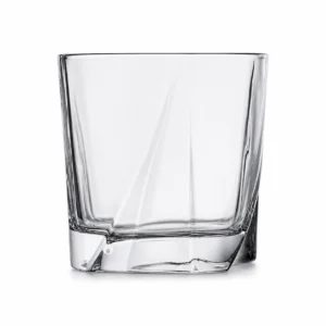 210ml Geometric Whiskey Glass with Sculpted Thick Base - view 1