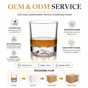 250ml Iceberg Base Whiskey Glass – Heavy Bottom Tumbler for Wholesale - view 8