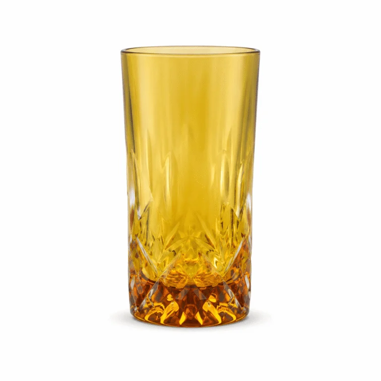 350ml Vintage Amber Cut Glass Highball – Wholesale - view 1