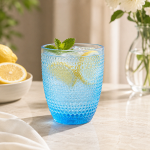 320ml Textured Beaded Glass Tumbler – 3 Colors - view 2