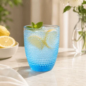 320ml Textured Beaded Glass Tumbler – 3 Colors - view 2