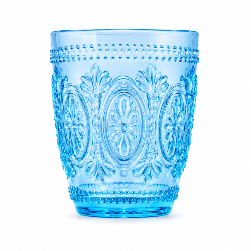 300ml Embossed Colored Glass Tumbler – 3 Colors - view 1