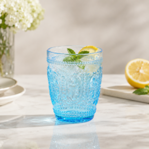 300ml Embossed Colored Glass Tumbler – 3 Colors - view 2
