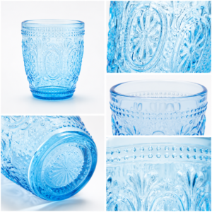 300ml Embossed Colored Glass Tumbler – 3 Colors - view 5
