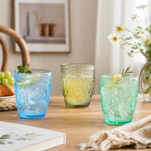 300ml Embossed Colored Glass Tumbler – 3 Colors - view 7