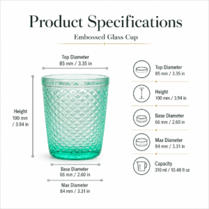 310ml Pineapple-Textured Glass Tumbler – Wholesale - view 4