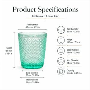 310ml Pineapple-Textured Glass Tumbler – Wholesale - view 4