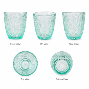 330ml Vintage Floral Glass Tumbler – Wholesale - view 3