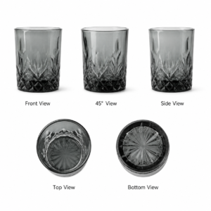 300ml Smoke Gray Cut Glass Tumbler – Wholesale - view 3