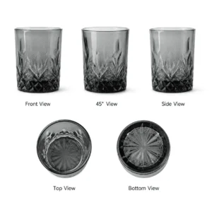300ml Smoke Gray Cut Glass Tumbler – Wholesale - view 3