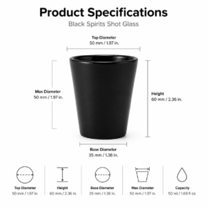 50ml Matte Black Shot Glass – Wholesale - view 4