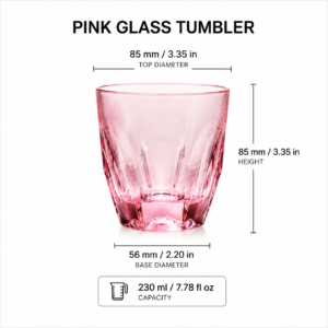 230ml Pink Heavy-Base Glass Tumbler – Wholesale - view 4
