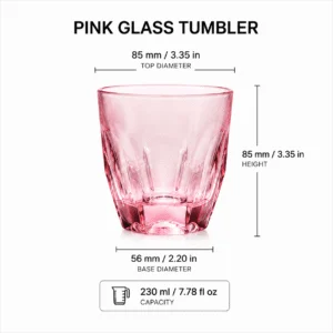 230ml Pink Heavy-Base Glass Tumbler – Wholesale - view 4