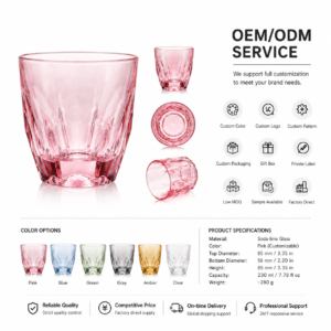230ml Pink Heavy-Base Glass Tumbler – Wholesale - view 8