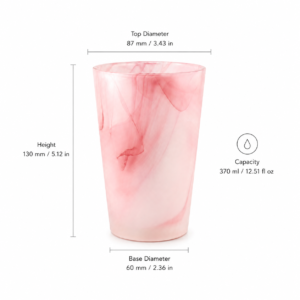 370ml Pink Marble Highball Glass – Wholesale - view 4