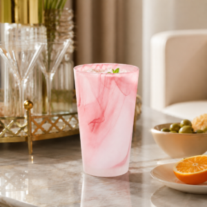 370ml Pink Marble Highball Glass – Wholesale - view 7