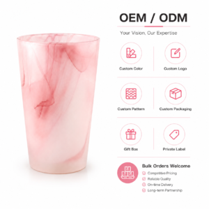 370ml Pink Marble Highball Glass – Wholesale - view 8