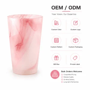 370ml Pink Marble Highball Glass – Wholesale - view 8