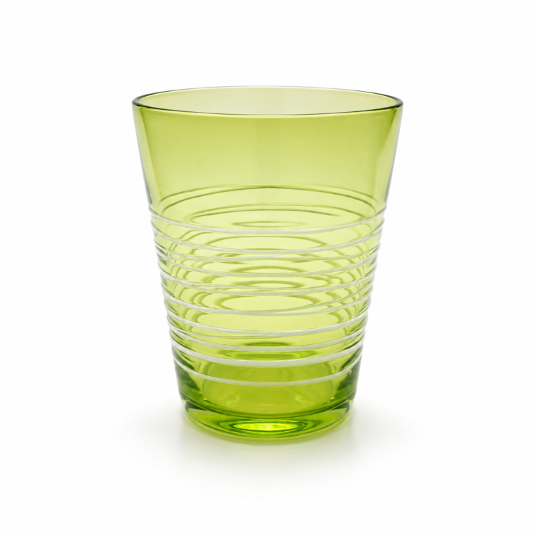 Lime Green Ribbed Glass Tumbler – Wholesale - view 1