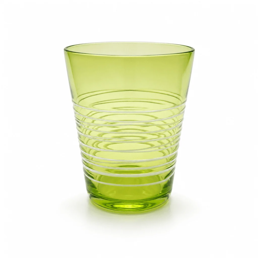 Lime Green Ribbed Glass Tumbler – Wholesale - view 1