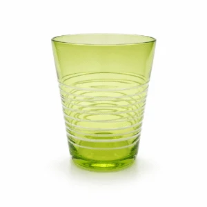 Lime Green Ribbed Glass Tumbler – Wholesale - view 1