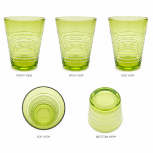 Lime Green Ribbed Glass Tumbler – Wholesale - view 3