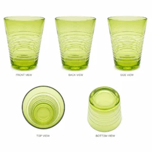 Lime Green Ribbed Glass Tumbler – Wholesale - view 3