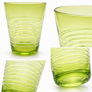 Lime Green Ribbed Glass Tumbler – Wholesale - view 5