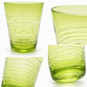Lime Green Ribbed Glass Tumbler – Wholesale - view 5