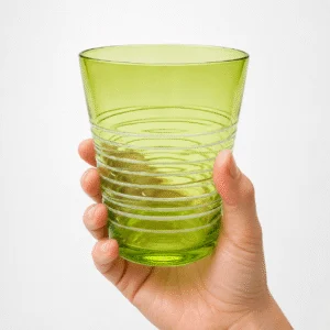 Lime Green Ribbed Glass Tumbler – Wholesale - view 6