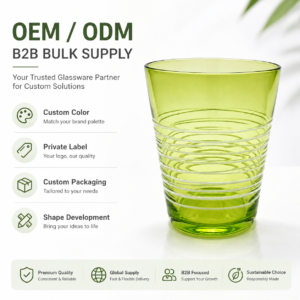 Lime Green Ribbed Glass Tumbler – Wholesale - view 8
