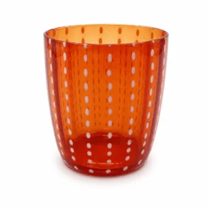 Orange Polka Dot Glass Tumbler – Wholesale - view 1