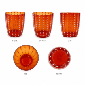 Orange Polka Dot Glass Tumbler – Wholesale - view 3