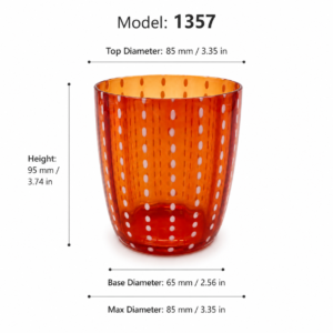 Orange Polka Dot Glass Tumbler – Wholesale - view 4