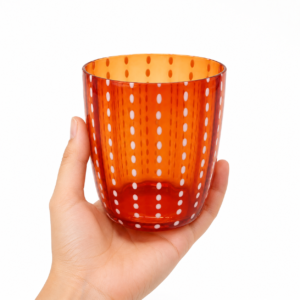 Orange Polka Dot Glass Tumbler – Wholesale - view 6