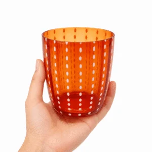 Orange Polka Dot Glass Tumbler – Wholesale - view 6