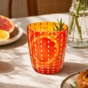 Orange Polka Dot Glass Tumbler – Wholesale - view 7