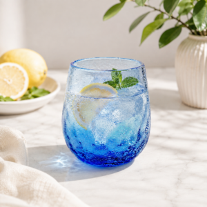 Rounded Blue Gradient Bubble Glass Tumbler – Wholesale - view 2